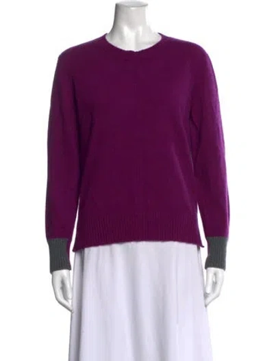 Pre-owned Kinross Cashmere Cashmere Crew Neck Sweater In Purple