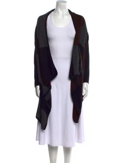 Pre-owned Kinross Cashmere Cashmere Open Front Sweater In Black