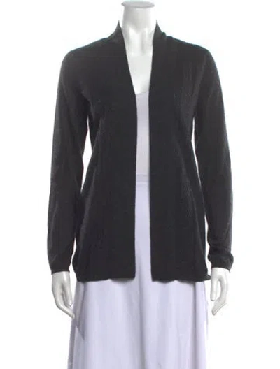 Pre-owned Kinross Cashmere Cashmere Open Front Sweater In Gray