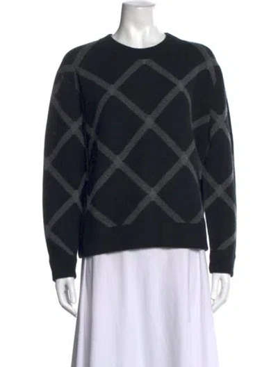 Pre-owned Kinross Cashmere Cashmere Patterned Sweater In Black