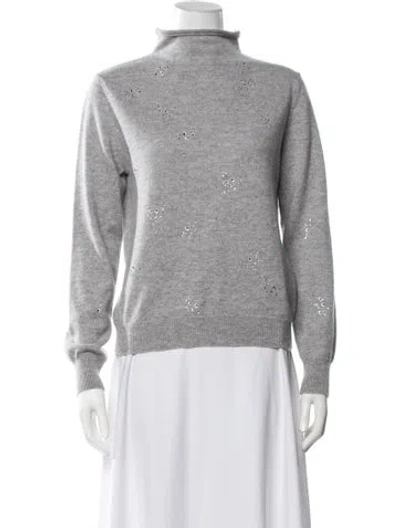 Pre-owned Kinross Cashmere Cashmere Patterned Sweater In Grey