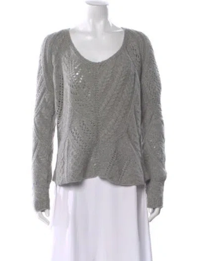 Pre-owned Kinross Cashmere Cashmere Scoop Neck Sweater In Gray