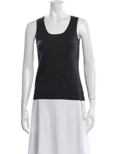Pre-owned Kinross Cashmere Cashmere Scoop Neck Top In Black