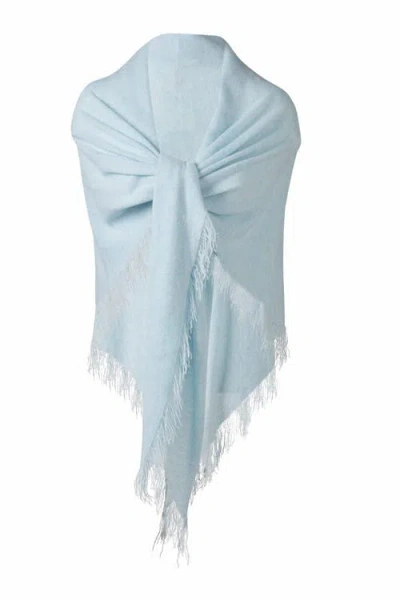 Kinross Cashmere Cashmere Triangle Wrap In Blue