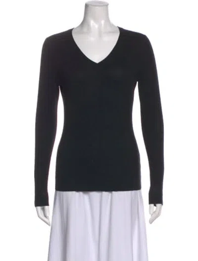 Pre-owned Kinross Cashmere Cashmere V-neck Sweater In Black