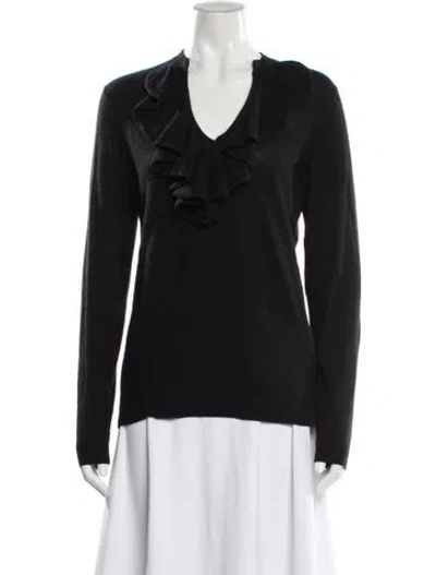 Pre-owned Kinross Cashmere Cashmere V-neck Sweater In Black