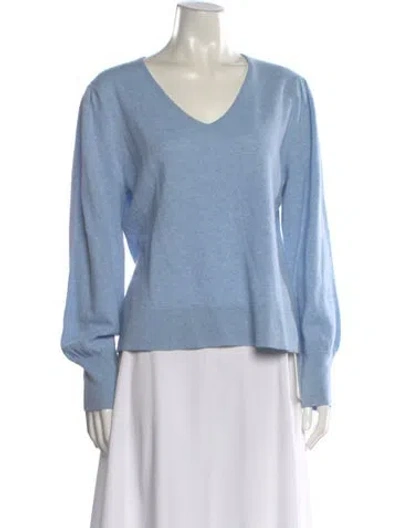 Pre-owned Kinross Cashmere Cashmere V-neck Sweater In Blue