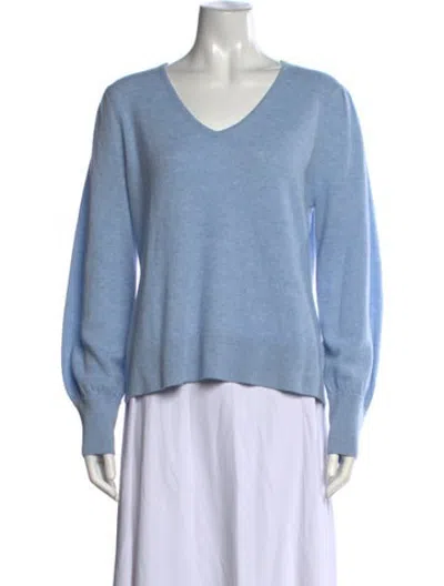 Pre-owned Kinross Cashmere Cashmere V-neck Sweater In Blue