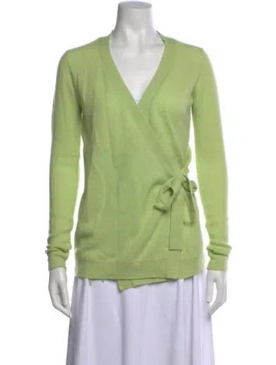 Pre-owned Kinross Cashmere Cashmere V-neck Sweater In Green