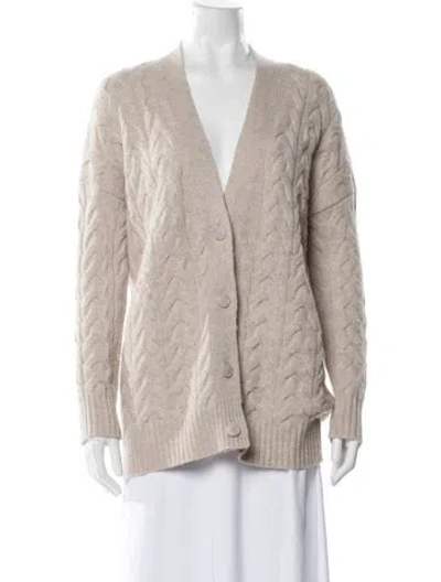 Pre-owned Kinross Cashmere Cashmere V-neck Sweater In Neutral