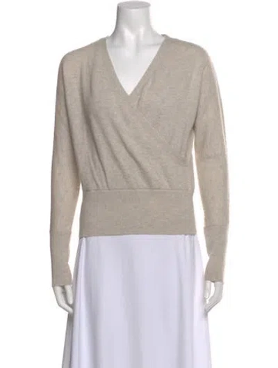 Pre-owned Kinross Cashmere Cashmere V-neck Sweater In Neutral