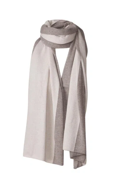 Kinross Cashmere Colorblock Wrap In Gray