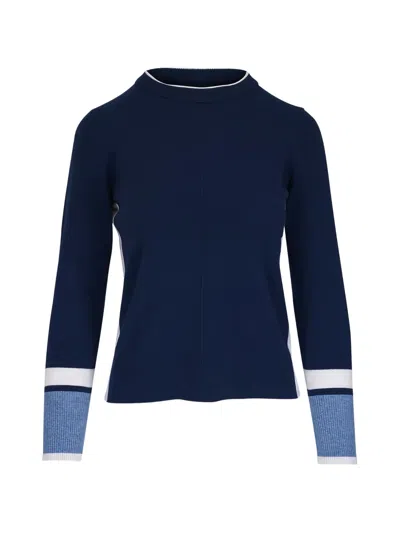 Kinross Cashmere Colour Play Jumper In Blue