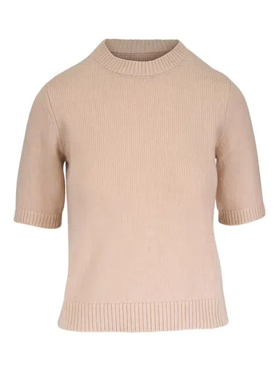 Kinross Cashmere Crew-neck Short-sleeve T-shirt In Neutral