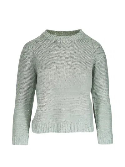 Kinross Cashmere Crew-neck Sweater In Green