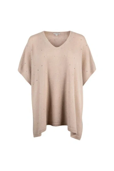 Kinross Cashmere Crystal Vee Popover In Pink