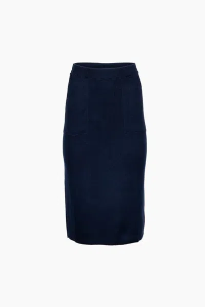 Kinross Cashmere Doubleknit Skirt In Blue