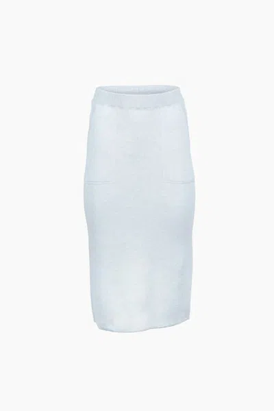 Kinross Cashmere Doubleknit Skirt In Blue