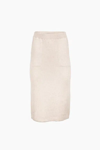 Kinross Cashmere Doubleknit Skirt In Neutral