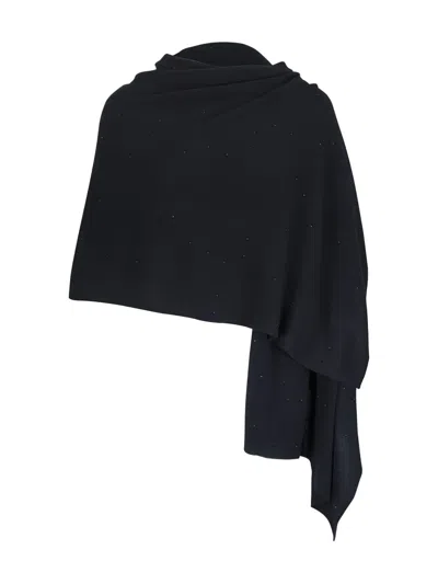 Kinross Cashmere Embellished Scarf In Black
