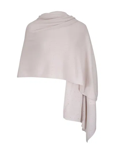 Kinross Cashmere Embellished Scarf In Neutral
