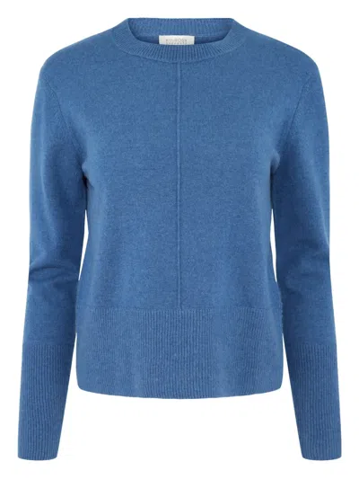 Kinross Cashmere Exposed-seam Cashmere Crew-neck Sweater In Blue