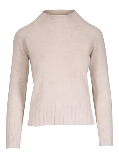 Kinross Cashmere Funnel-neck Sweater In Neutral