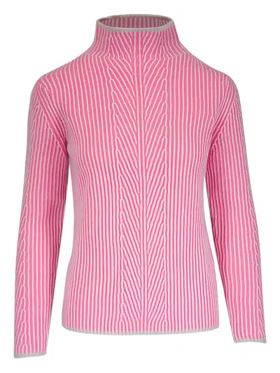Kinross Cashmere Funnel-neck Sweater In Pink
