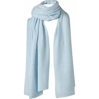 Kinross Cashmere Garter Trim Travel Wrap In Blue