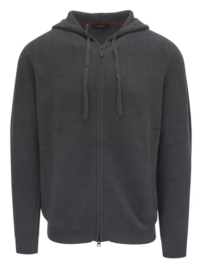 Kinross Cashmere Hooded Zip-up Hoodie In Gray