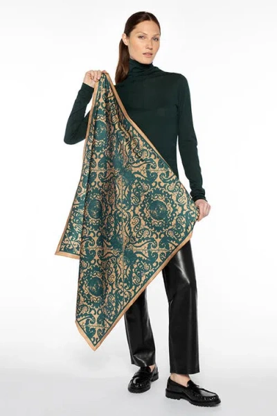 Kinross Cashmere Lace Paisley Print Scarf In Pink