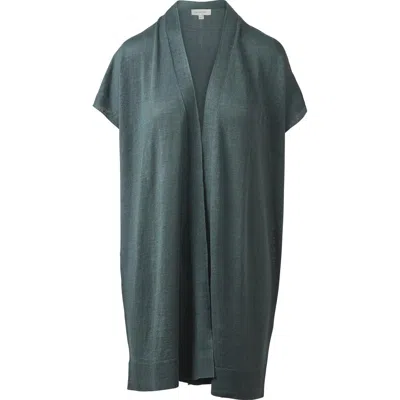 Kinross Cashmere Long Sleeveless Cardigan In Laurel