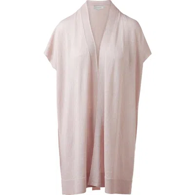 Kinross Cashmere Long Sleeveless Cardigan In Petal