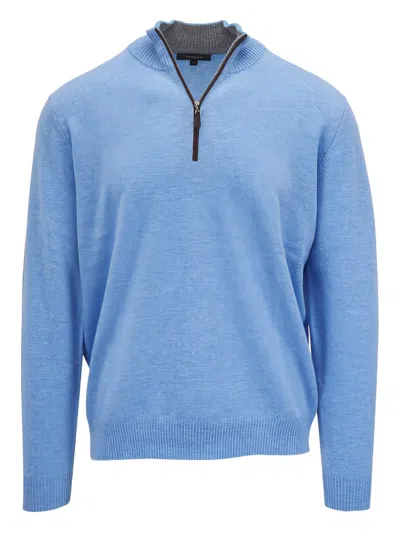 Kinross Cashmere Mock-neck Sweater In Blue