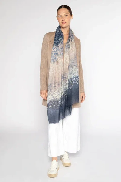 Kinross Cashmere Ombre Reef Print Scarf In Multi