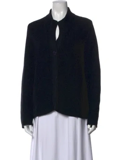 Pre-owned Kinross Cashmere Open Front Sweater In Black