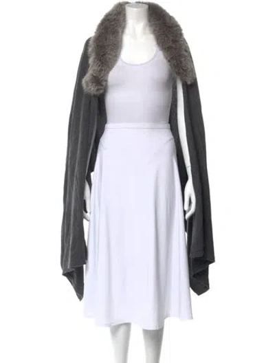 Pre-owned Kinross Cashmere Open Front Sweater In Gray