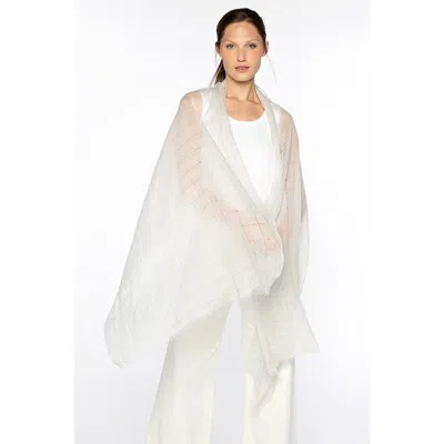 Kinross Cashmere Openwork Sequin Shawl In Gray