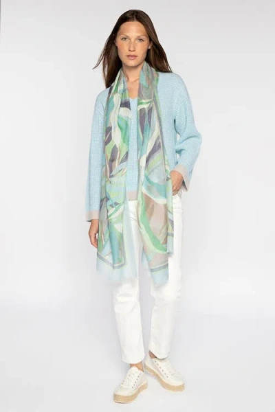 Kinross Cashmere Palm Print Scarf In Multi