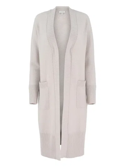 Kinross Cashmere Patch-pocket Textured Cardigan In Neutral