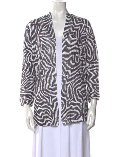 Pre-owned Kinross Cashmere Printed V-neck Sweater In Multi