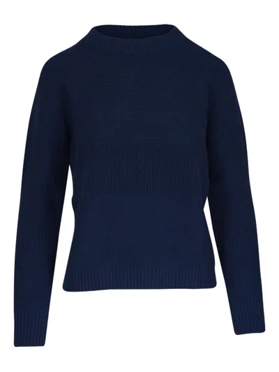 Kinross Cashmere Ribbed-detail Jumper In Blue