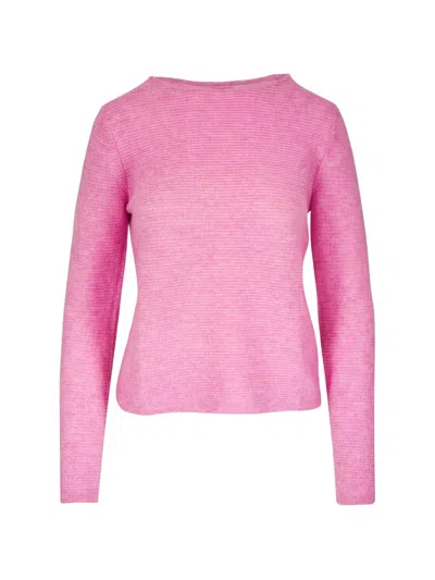 Kinross Cashmere Ribbed-knit Long-sleeve Sweater In Pink