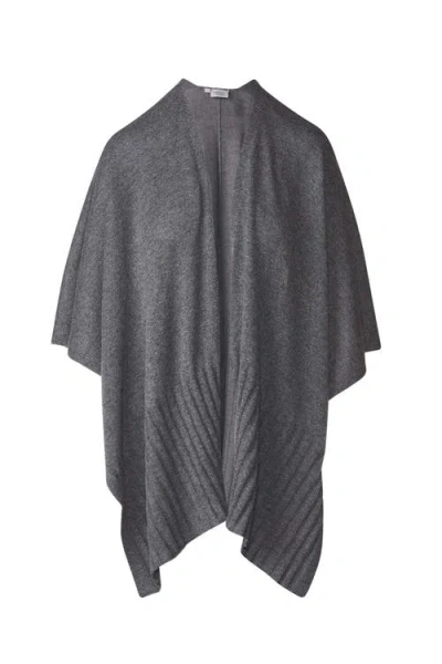 Kinross Cashmere Ruana Wrap In Gray