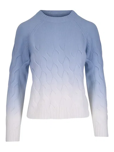 Kinross Cashmere Textured Sweater In Blue