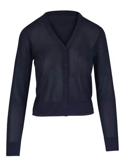 Kinross Cashmere V -neck Cardigan In Blue