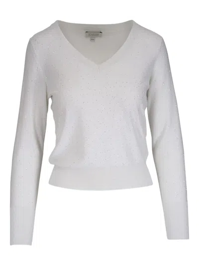 Kinross Cashmere V-neck Jumper In White
