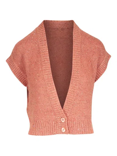 Kinross Cashmere V-neck Knitted Top In Pink