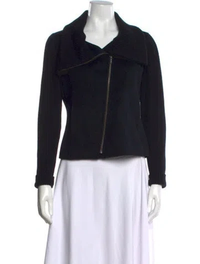 Pre-owned Kinross Cashmere Wool Open Front Sweater In Black
