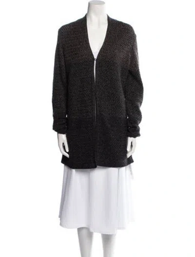 Pre-owned Kinross Cashmere Wool V-neck Sweater In Gray